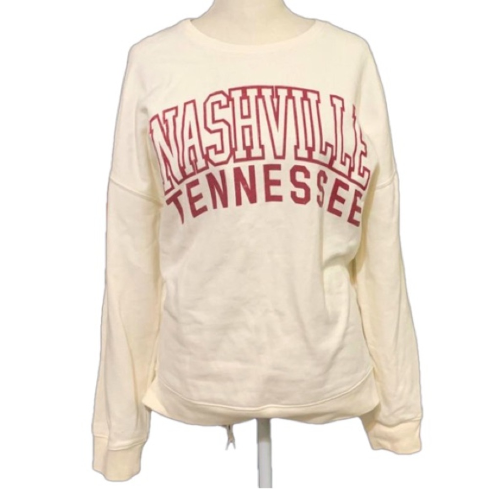 Aeropostale Ivory Nashville Tennessee Long Sleeve Pullover Crew Neck Sweater